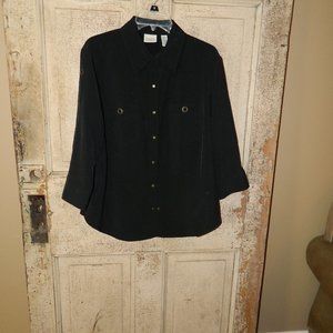 Classic Elements Snap Front Top - Lightweight Jacket Size 16W (P-25)